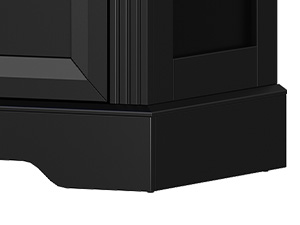 66.9-Inch Tall Arched Bookcase, Wooden Display Cabinet Integrated with LED Lighting, Farmhouse-Style Storage Shelf with 2 Drawers, Open Shelving for Living Room, Office & Bedroom, Black Finish