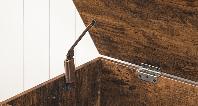 Banc de rangement, 29.5" Coffre de rangement en bois rétro, Tronc de rangement en bois, Coffre jouet avec dessus de levage, Organisateur d'entrée multifonctionnel, pour l