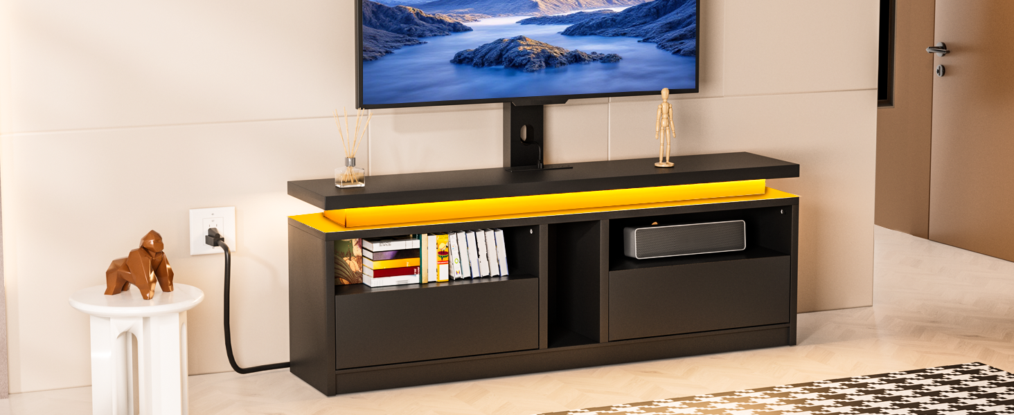 Černý televizní stolek