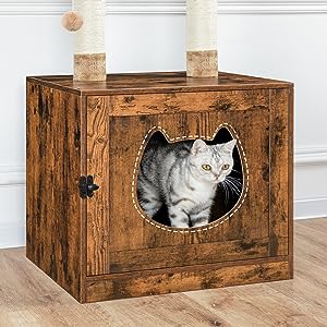 bac à litière pour chat avec arbre à chat