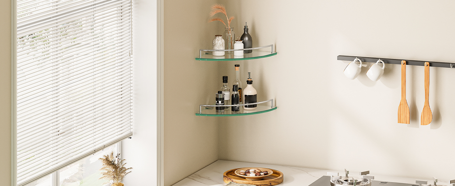 étagères flottantes en verre