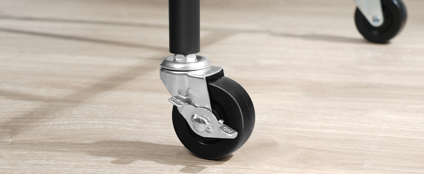 Třídič prádla 4 Sekce, Válcování prádelny s kolami, Košík na prádlo s policí s pletivou a odnímatelnými háčky ve tvaru písmene S, Pevný kovový rám, Organizace prádelny, Černý