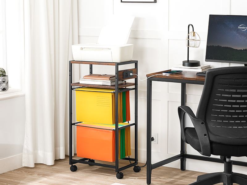 Archivadores para oficina en casa, carritos de archivos rodantes, archivador con toma de corriente y puertos USB