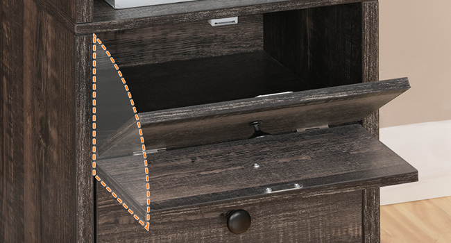 nachtkastje met laadstation