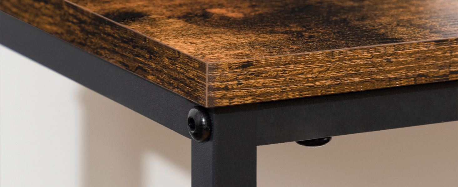 Slim -Konsolentisch mit Ladestation und USB -Anschlüssen, 75 CM -Seitentabelle, Flurtisch, Ausstellungstabelle, Sofa -Tisch für kleinen Raum, Eingang, Flur, dunkelbraun/schwarz