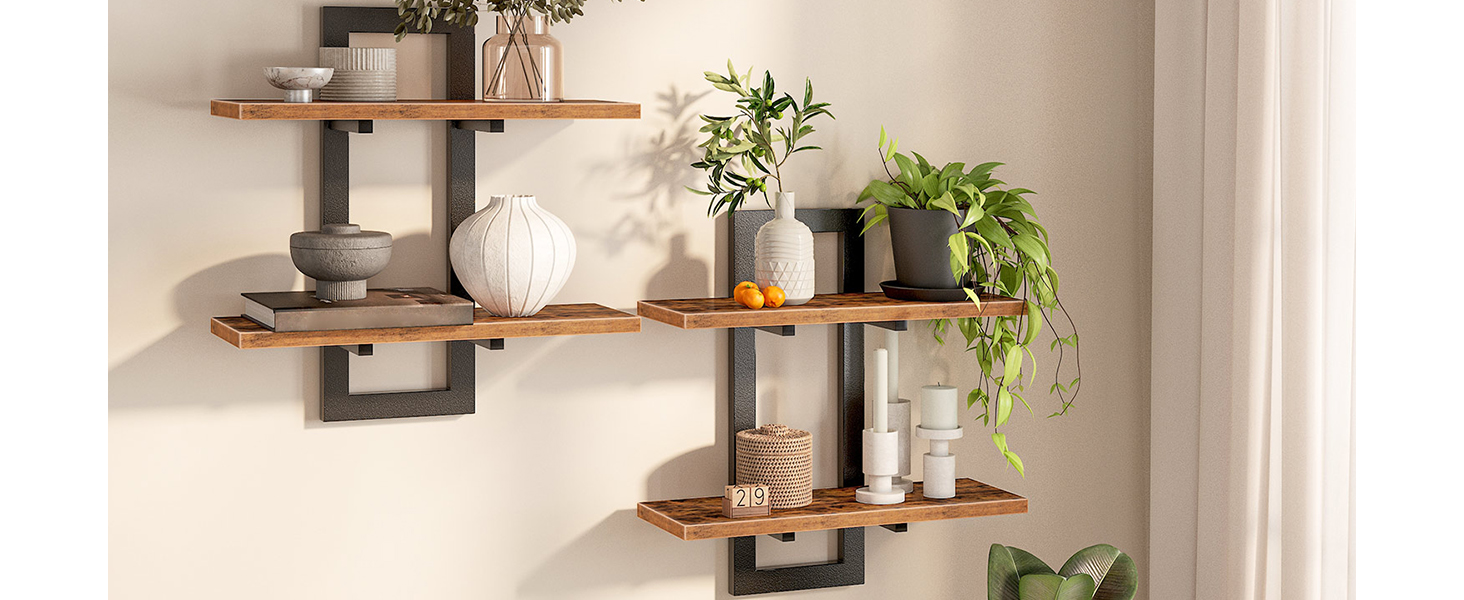 Wandmontéiert Regaler Set vun 2