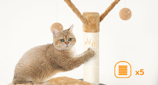 crann cat, túr cat do chait faoi dhíon, Teach cat adhmaid le poist scríobadh cat, condo cat, cat hammock, barr péirse, cúisín inbhainte inbhainte, cat féin groomer, donn tuaithe