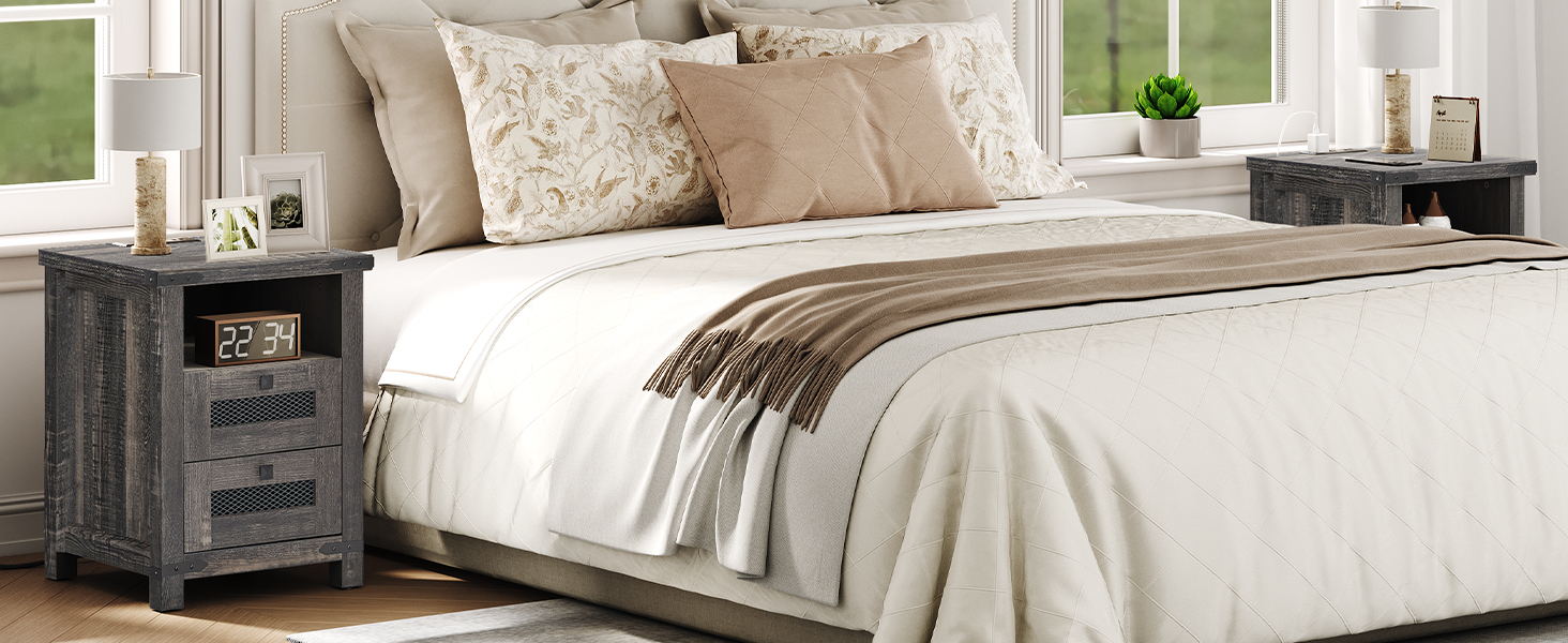 nightstand with charging station