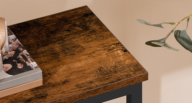 narrow console table, small entryway table with shelf, 2 tier thin sofa table, side table, display table, for hallway, living room, bedroom, foyer, rustic brown and black