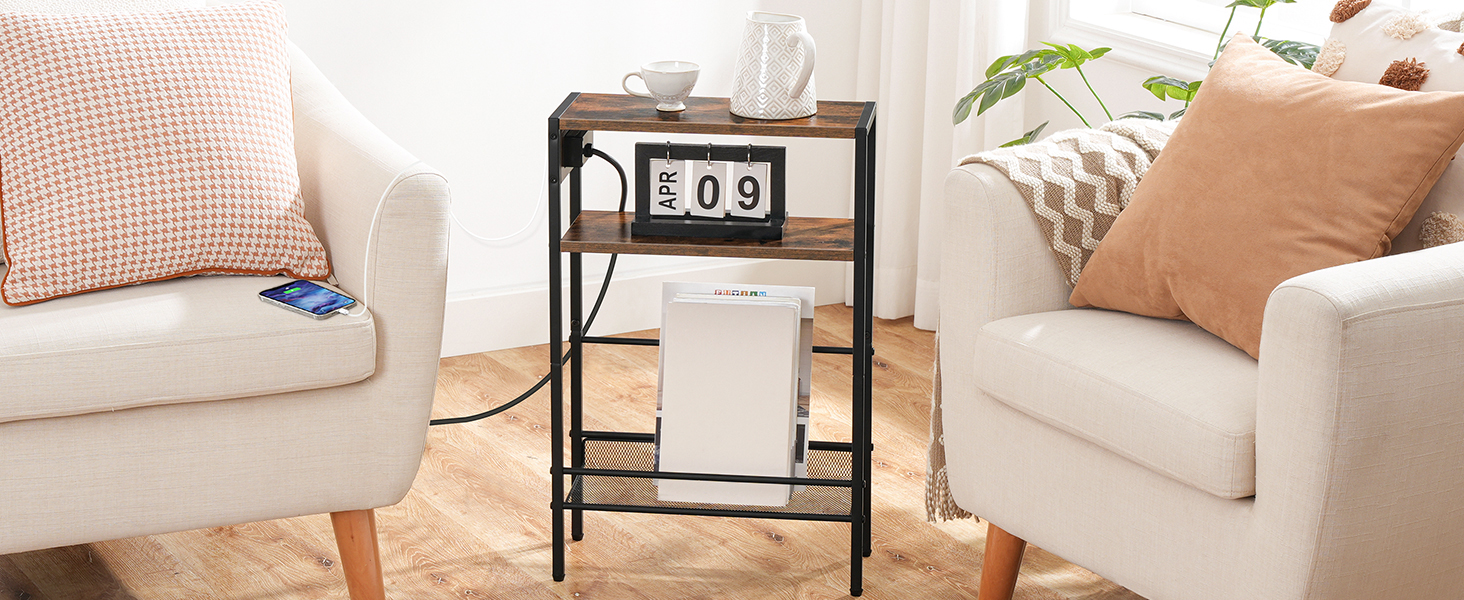 Stół boczny stół na kanapie łóżko stolik wąski stolik nocny z gniazdem