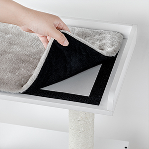 Kullboksen kabinett med kattetårnetårn, kattes søppelboks møbler skjult med søt inngang, Privat vaskerom med sisal skrapestillinger, Cat Head Door og stor plattform, hvit