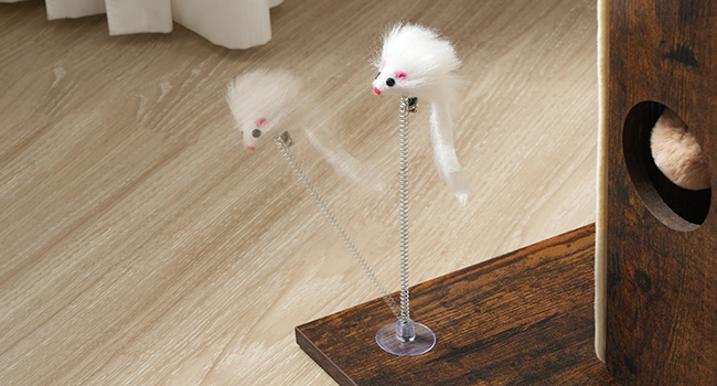 Posta di graffi per gatti per gatti interni, 28.3" Tiragraffi per gatti alti, Tiragraffi per gatti in Sisal con palline nascoste per gatti di taglia grande, Tiragraffi per gatti con attività di graffio per mobili alti, Marrone rustico