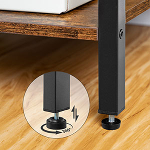 Boční stůl postele, tenký boční stůl, Úzký lůžkový stůl, 3 Konečný pokoj se SKLA SKLA, kávový čajový svačinu Příležitostný stůl pro malý prostor, kovový rám, rustikální hnědá