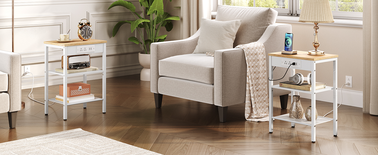 endebord med ladestasjon