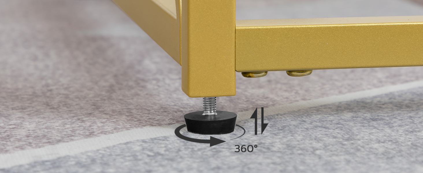 Couchtisch aus Glas, Goldene Couchtische für das Wohnzimmer, 1 Layer-Center-Tisch, Öffnen Sie das Lagerregal, Modern, für Wohnung, Büro, 39.4 x 19.7 X 17.7 Zoll, Einfache Montage, Golden