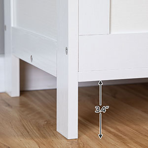 Aufbewahrungstruhe, Retro-Spielzeugkisten-Organizer mit Sicherheitsscharnier, Stabile Bankstützen für den Eingangsbereich 220 lb, 29.9 x 15.7 X 18.9 Zoll, Spielzeugtruhe, Hölzern, Einfache Montage weiß