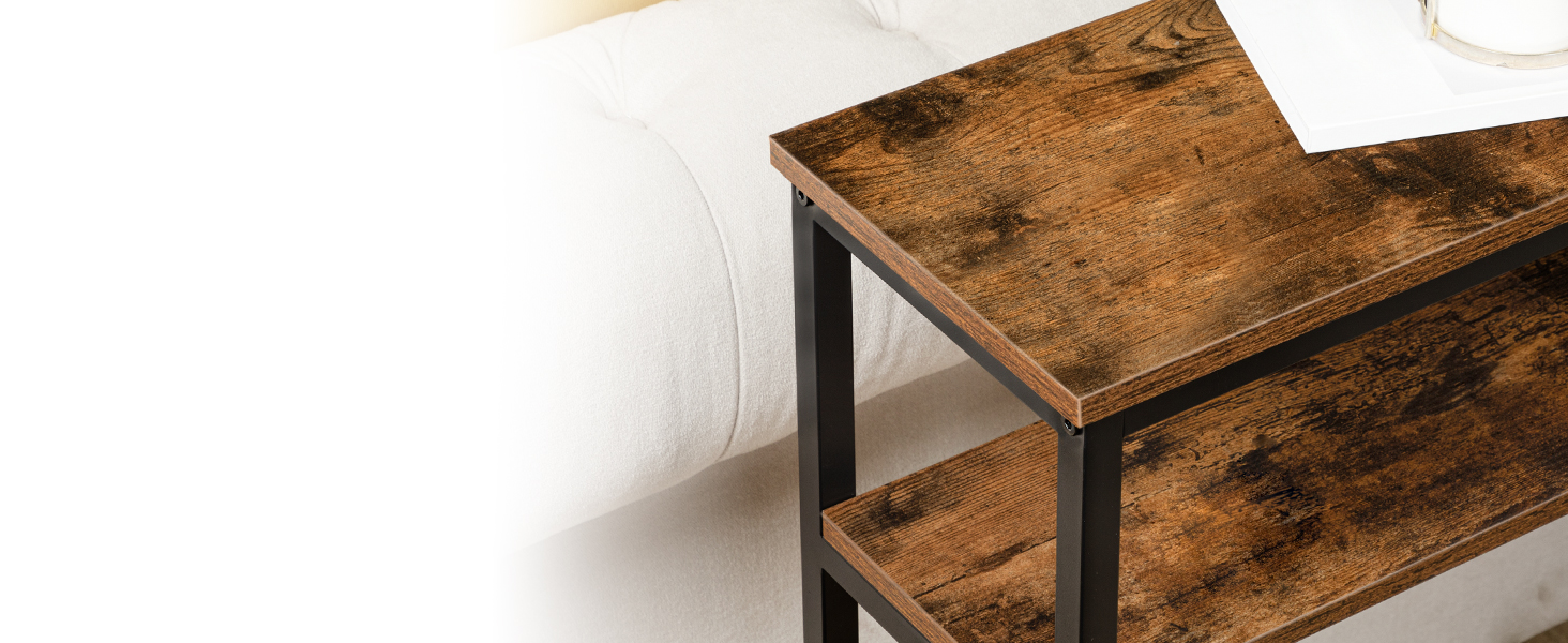 консольный столик, Стол в коридоре с регулируемой полкой, тонкий диванный столик, 2-Уровенный боковой стол с полкой хранения, Для гостиной, офис, промышленное,