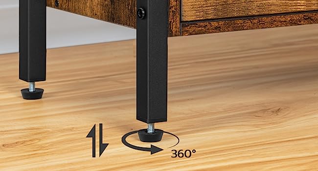 4-Βιβλιοθήκη με πόρτες, Βιομηχανική ξύλινη βιβλιοθήκη με αποθήκευση, ράφι αποθήκευσης με προστατευτικές ράγες, για σαλόνι, γραφείο στο σπίτι, ρουστίκ καφέ και μαύρο