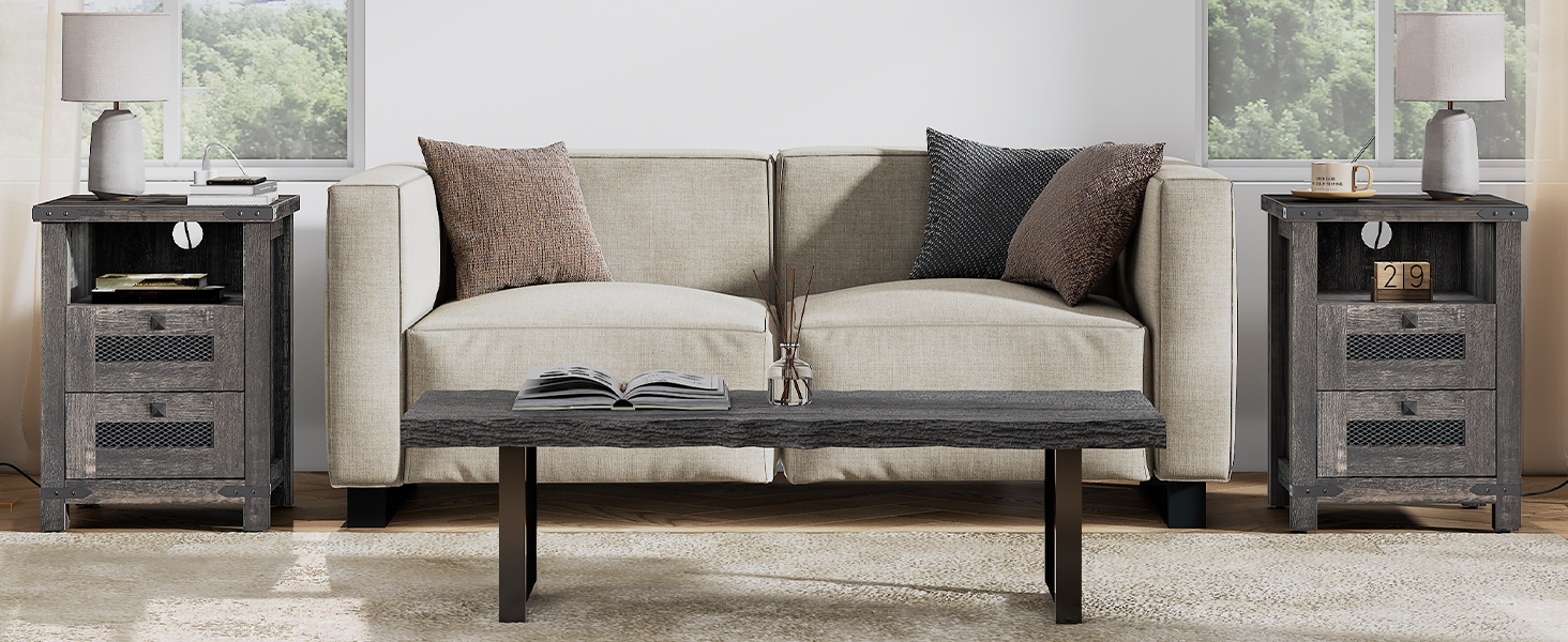 nightstand with charging station