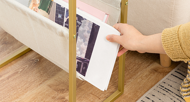 Tábla cúng, tábla deiridh gloine tempered le sling iris fabraice, Tábla Accent Caife Beag, Tábla cois leapa do spás beag, seomra codlata, seomra suí, stíl nua -aimseartha, óir