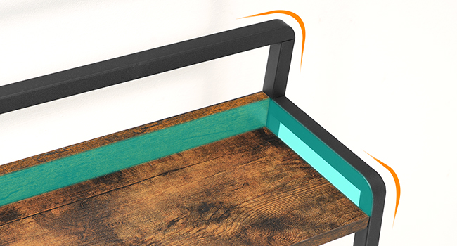 Лестница Полка, Узкий книжный шкаф, 5-Книжная полка яруса с металлическим каркасом, Высокая полка для хранения, Промышленный склад для домашнего офиса, Гостиная, Спальня, Деревенский коричневый и черный