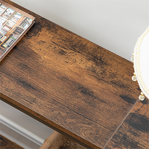 Konsolitaulukko sähköpoistoilla ja USB -portteilla, kapea sisäänkäynnin pöytä latausasemalla, sohvapöytä sohvan takana, sisäänkäynnille, käytävällä, eteinen, maalaismainen ruskea