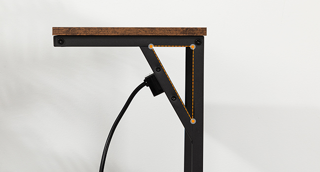 Sada 2 C Tvarová koncová tabulka s nabíjecí stanicí, Odkládací stolek pro pohovku s USB porty & Outlet, Průmyslový gaučový stůl s kovovým rámem pro studijní obývací pokoj ložnice, Rustikální hnědá