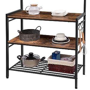 Raca Baker na Cistine, Seasann oigheann micreathonn cistine le 6 S-Hooks, Scairbh cistine le seilf taispeána ard, stáisiún caife, donn tuaithe