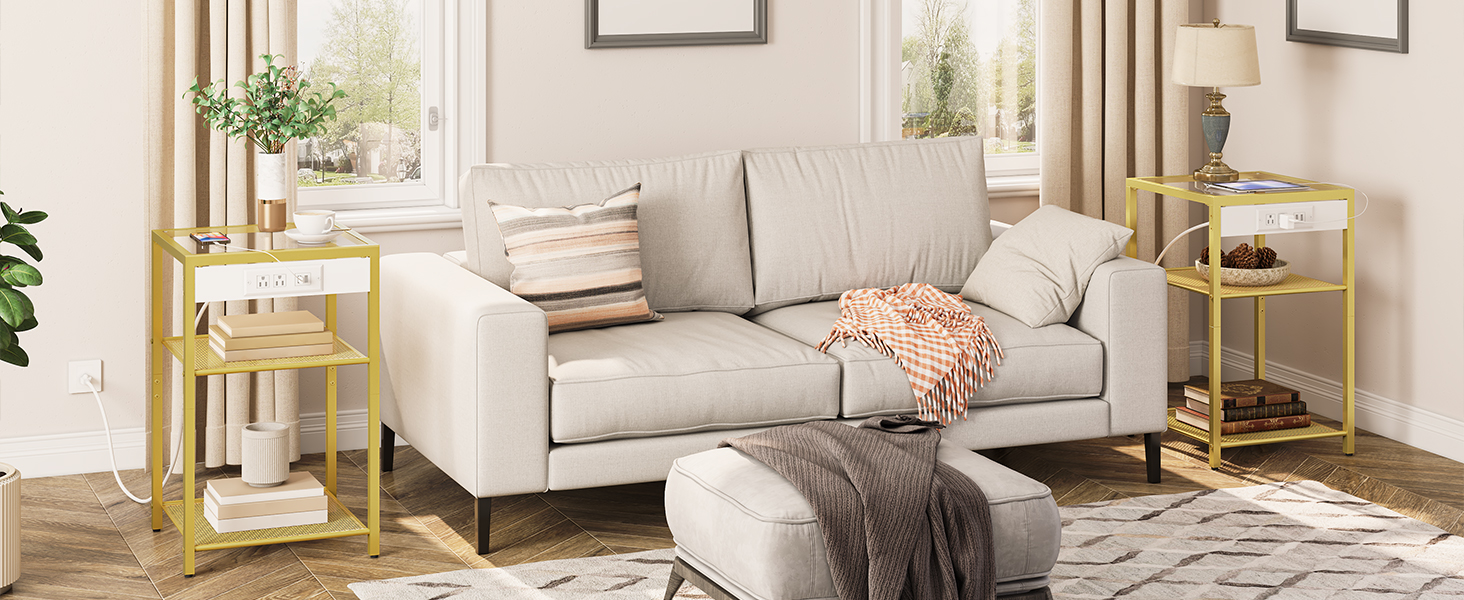 end table with charging station