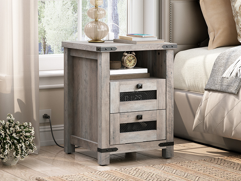 Table de nuit de la ferme avec station de charge