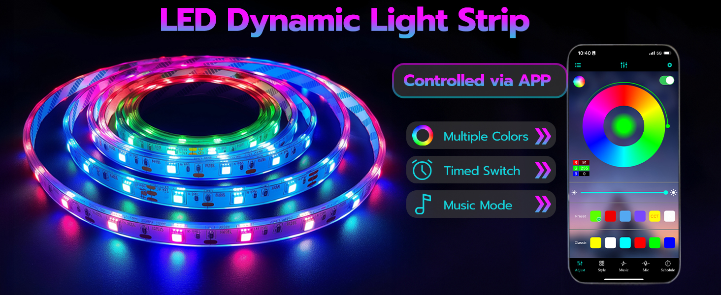 Cadre de lit complet avec des lumières LED, Cadre de lit plateforme en métal avec station de recharge, 2 Points de vente et 2 Ports USB, Cadre de lit pleine grandeur robuste, Grand espace de rangement sous le lit, Noir