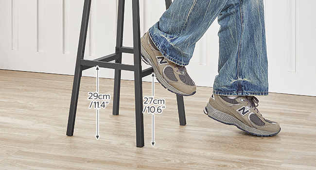 Чорний барний табурет, набір 2 PU м'які високі барні табурети, Кухонні табуретки для сніданку з підняттями, Барні стільці, для кухні, Їдальня, Бар, кафе, Сільський коричневий і чорний