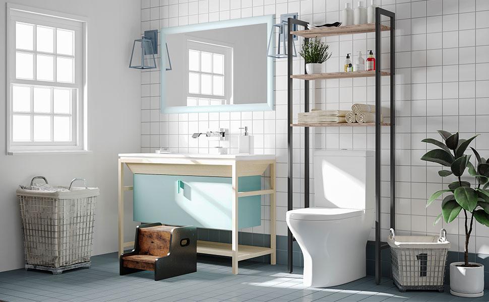 tabouret de pas pour les enfants, tabouret de tout-petit en deux étapes, tabouret d'entraînement pour enfants avec des poignées, Tafts antidérapants pour la sécurité, facile à déplacer, pour l'évier, salle de bain, chambre à coucher, marron rustique