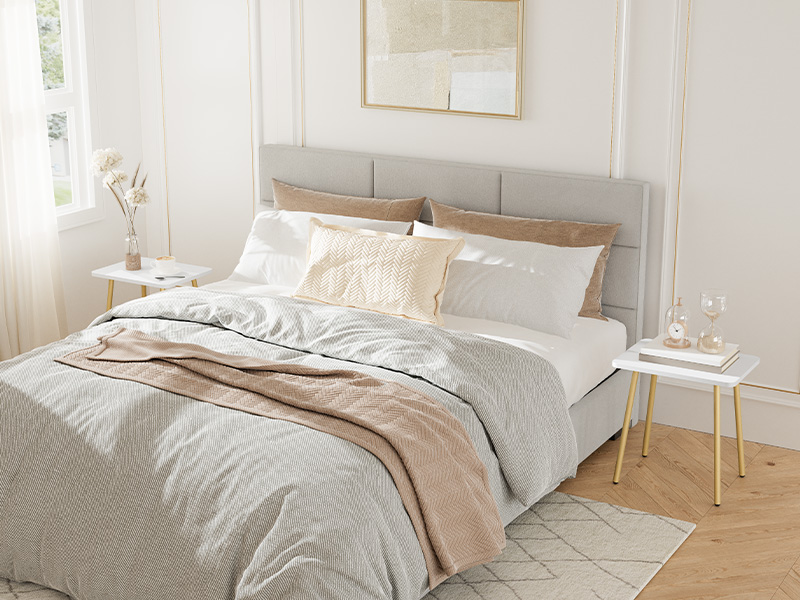 Pieni sivupöytä, Pienten tilojen aksenttitaulukon päätetaulukko, Moderni minimalismi yöpöytä olohuoneen pöydän vieressä, Makuuhuone, Parveke, Helppo kokoonpano, Kulta- ja valkoinen