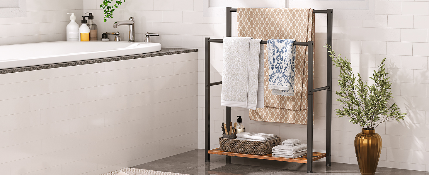 freestanding towel rack