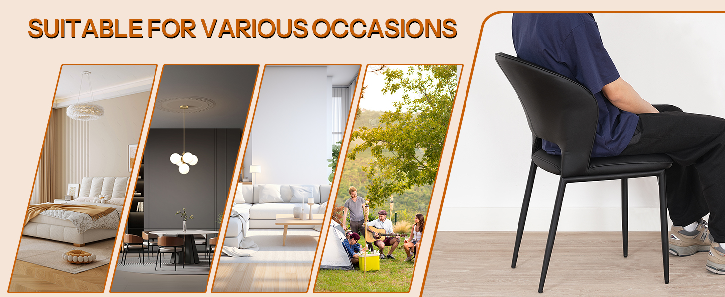 Чорні обідні стільці 2, Кухонні стільці з м'якими руками, Сучасні м'які стільці для їдальні для вітальні, Їдальня, кухня, дослідження