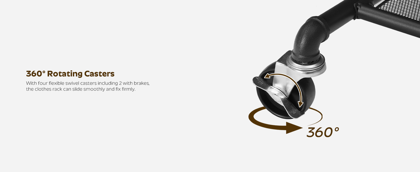 Klærstativ, Dobbeltstangplaggstativ for hengende klær, Rullende klesstativ med hjul, metallramme, Justerbar midtstang, kraftig kommersiell visning, svart
