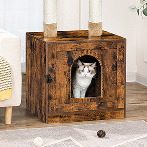 litter box enclosure with cat tree tower