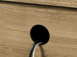 Parasztház végasztal töltőállomással, Flip Top nagy végtábla, 24" Nagy kanapé oldalsó asztal rattan pajta ajtóval, Négyzet alakú éjjeliszekrény nyitott tárolóval, a Nappalihoz, Barna barna