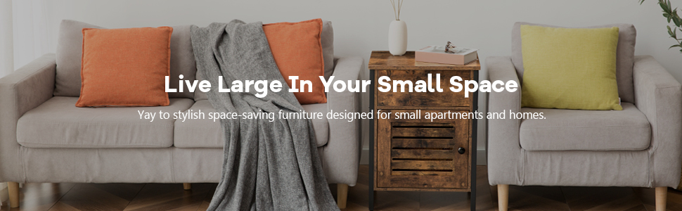 Nuetsstand, Enn Dësch mat Tirang a Späicherkabinn, Retro Industrie Bettwäsch Tabell mat schalter Dier, Fir Heem, Schlofkummer, Metal Frame, einfach Versammlung, rustikal brong