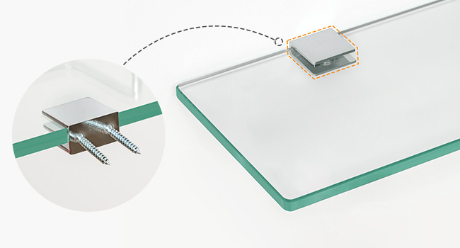 Стеклянные полки ванной комнаты