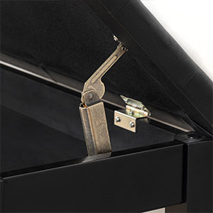 Binse pianó le stuáilte agus urrann stórála padded don bhileog ceoil, binse ceoil, stól pianó, Cathaoir Vanity, coinníonn suas go 300 lb, 21.9 x 13.6 x 19.3 orlach, dubh salach