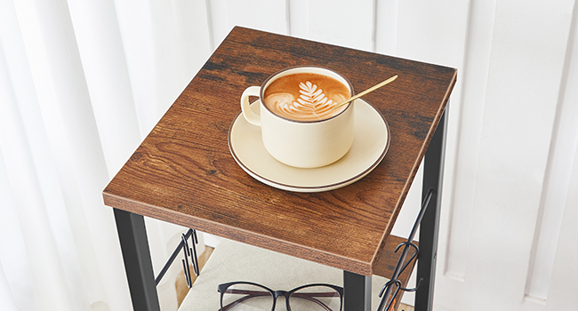 porta carta igienica, 4-organizzatore di stoccaggio del bagno di livello, Scaffi di stoccaggio sottile con ganci S e, rack di stoccaggio stretto con cestino a rete, Piccola carta igienica, rustico marrone e nero