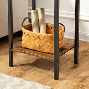 Korkea yöpöytä, Sänkypöytä 2 Laatikot ja säilytyshylly, Teollisuuspuhelinpöytä opiskeluun, Makuuhuone, Sivupöydän tilan säästö, Helppo kokoonpano, Maalaismainen ruskea ja musta