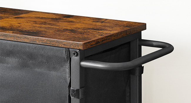 laundry basket with lid, 26.4 gal (100 l) laundry hamper with wheels, laundry sorter 2 section, removable bag for bathroom, bedroom, dorm, laundry room, rustic brown and black