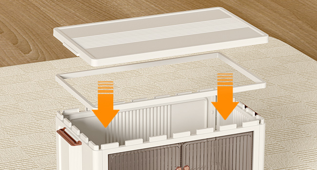 11 Gal plastové zásobníky s víky, 4 Balíčky skládací stohovatelné úložné koše s dveřmi a koly, Slovatelné organizátory úložných boxů a úložné kontejnery, Bílý