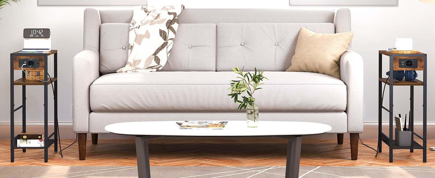 Stół boczny stół na kanapie łóżko stolik wąski stolik nocny z gniazdem