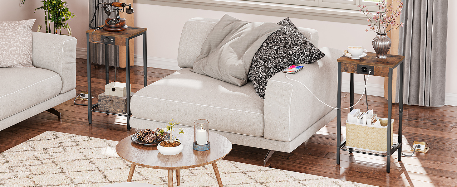 приставной столик с зарядной станцией