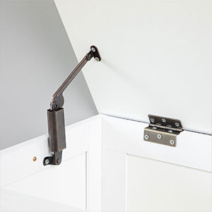 Aufbewahrungstruhe, Retro-Spielzeugkisten-Organizer mit Sicherheitsscharnier, Stabile Bankstützen für den Eingangsbereich 220 lb, 29.9 x 15.7 X 18.9 Zoll, Spielzeugtruhe, Hölzern, Einfache Montage weiß