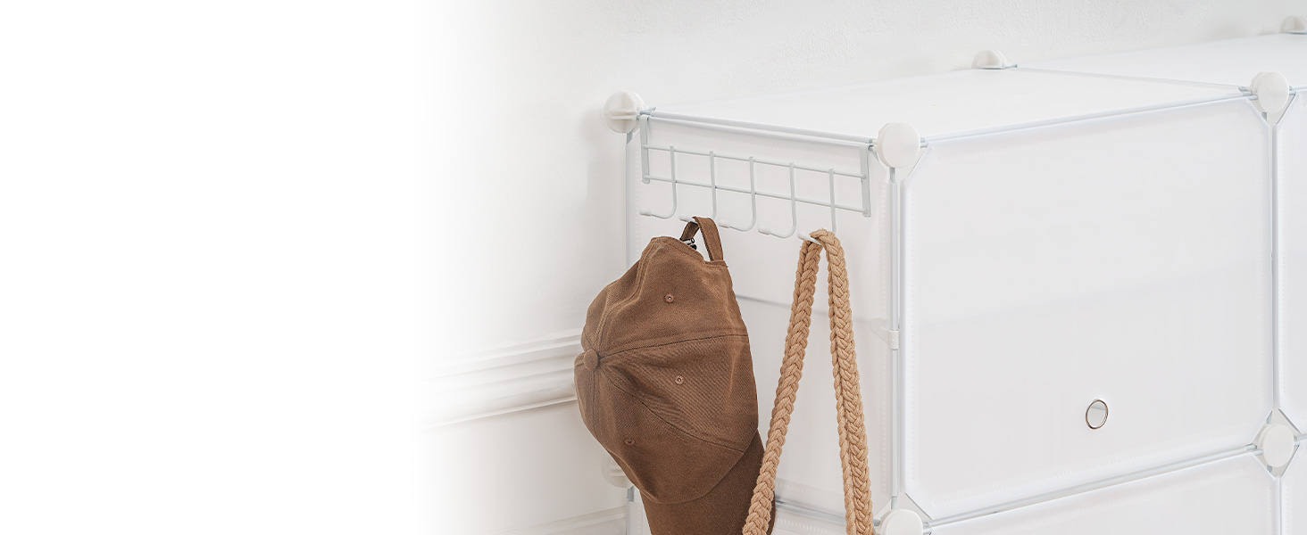 Ayakkabılık, 6 Kapılarla Küpler Ayakkabı Organizatörü, Plastik Panel Ayakkabı Depolama Dolabı 24 Ayakkabı Çiftleri, Dolap için, Giriş yolu, Koridor, Beyaz